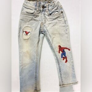 Kids Light Wash Jeans with Spider-Man Patch